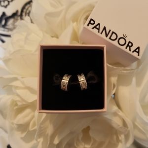Pandora Double Lined Pave Clip Charms